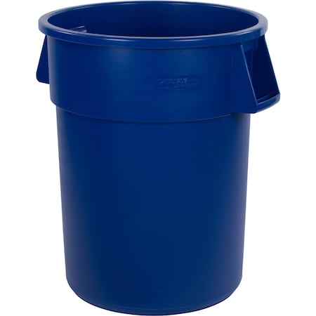 Plastic Trash Can With Lid   Dolly - 55 Gallon Blue